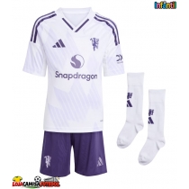 Camisa de Futebol Manchester United Leny Yoro #15 Equipamento Secundário Infantil 2025-26 Manga Curta (+ Calças curtas)